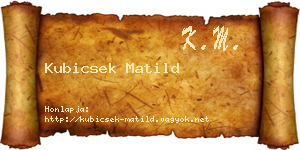 Kubicsek Matild névjegykártya
